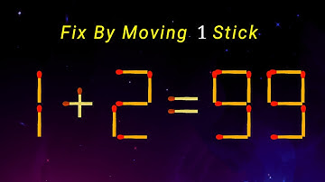 Logic puzzle | Fix The Equation by moving 1 stick | mMatchstitck Puzzle | thony official