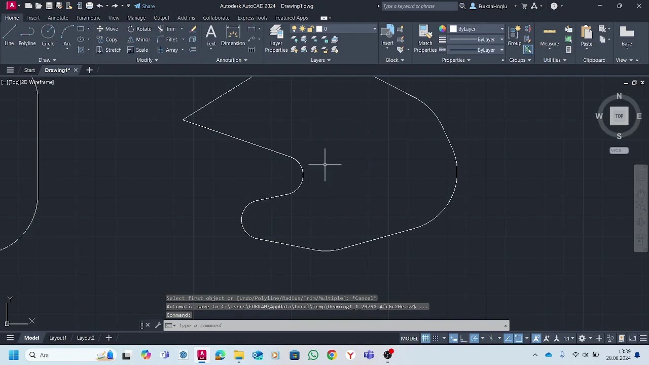 Autocad Fillet Komutu