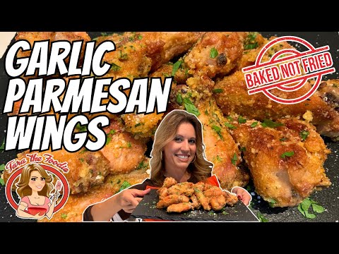 Oven Baked Garlic Parmesan Chicken Wings | Game Day Food | Tara the Foodie