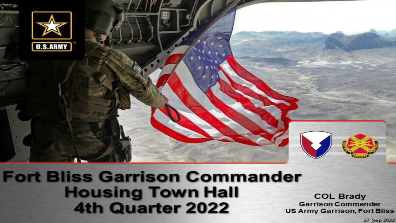 FORT BLISS GARRISON Q4 FY2022 HOUSING TOWN HALL YouTube