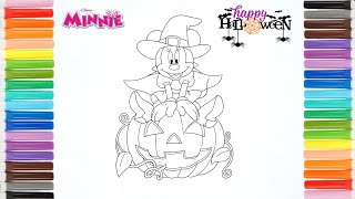 Coloring Minnie Mouse | Halloween Coloring 🎃