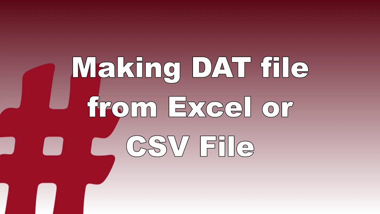 How to create a DAT file // Tip 65