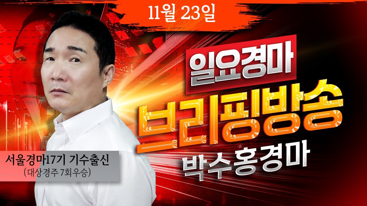 [경마] 11월23일 일요일 박수홍의 분석 방송 #박수홍경마 #서울 #부산 #렛츠런파크