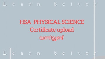 HSA PHYSICAL SCIENCE II CERTIFICATE UPLOAD MESSAGE II UPDATE 