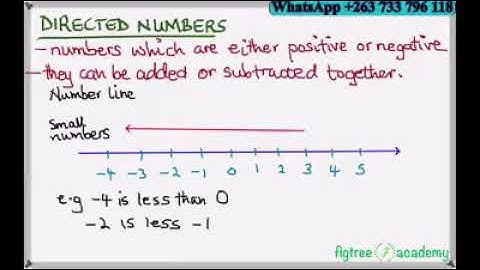 Directed Numbers Zimsec Mathematics