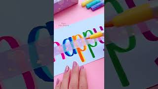 Happy Birthday DIY Card #shorts #satisfying #art #youtubeshorts image