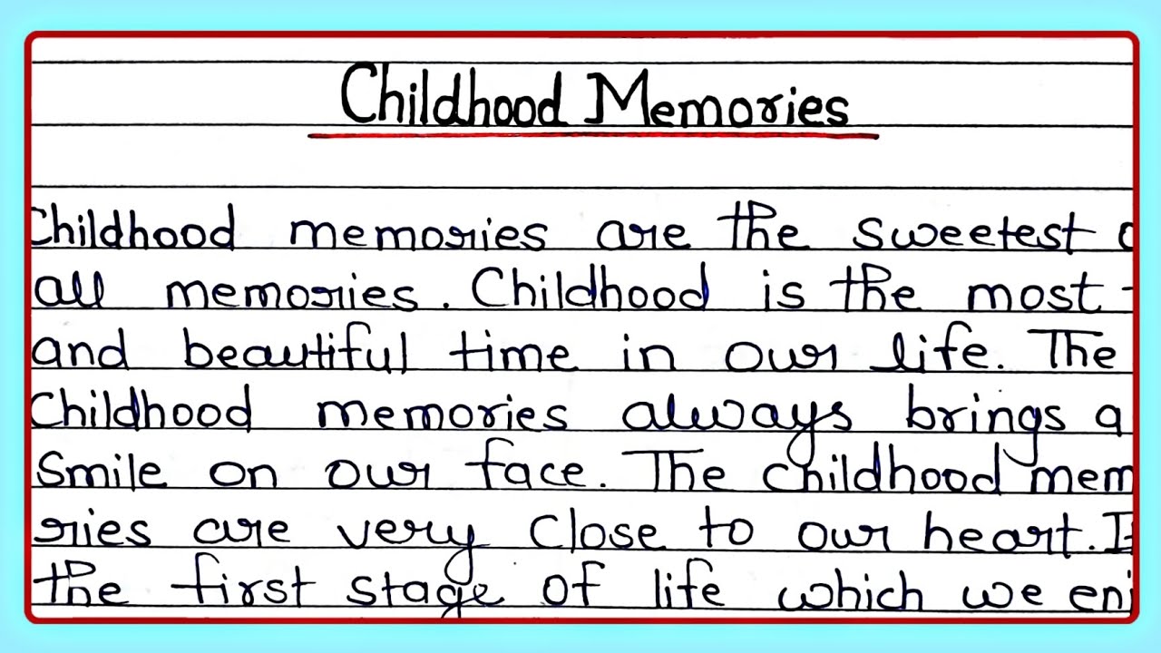 essay on childhood memories in english