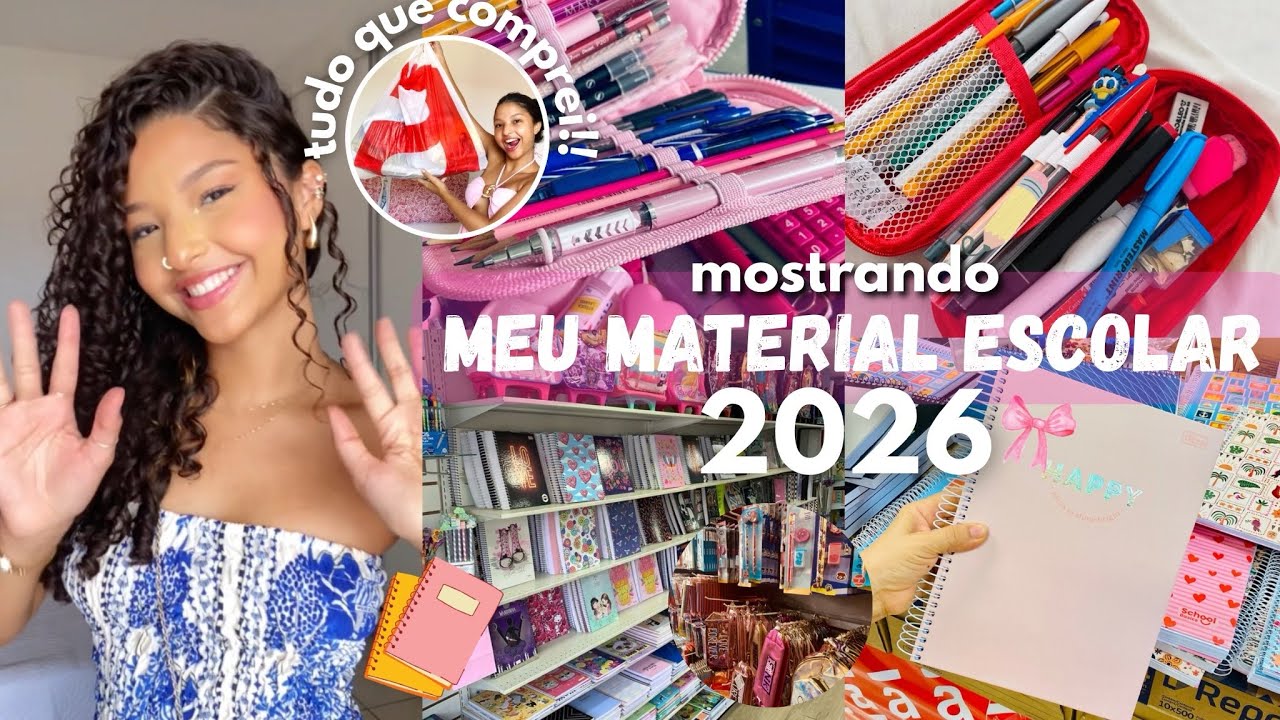 comprando meu material escolar 2026🌟🩷🏫