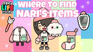 WHERE TO FIND NARI'S ITEMS ! CUTE ! 🤩💗 TOCA LIFE WORLD