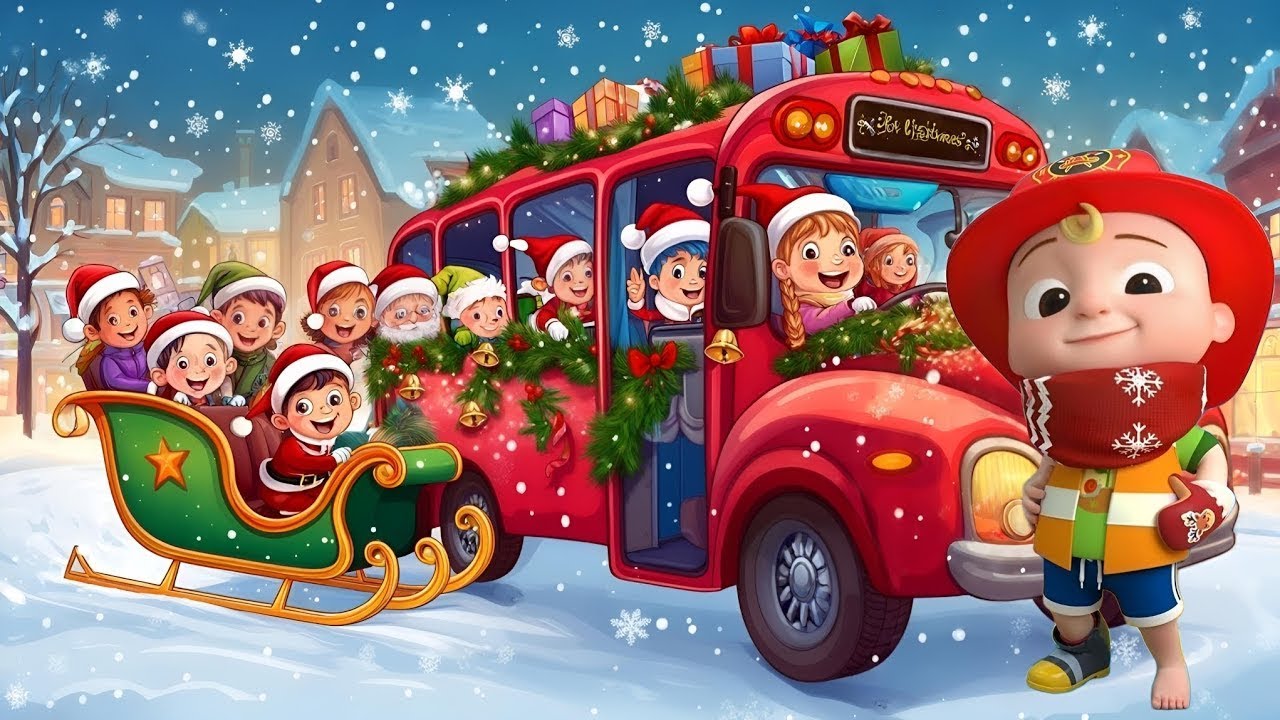  wheels on the bus for children christmas songs 2024 holiday sing
