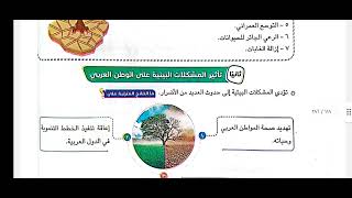 المشكلات البيئية في وطننا العربي الصف السادس الابتدائي