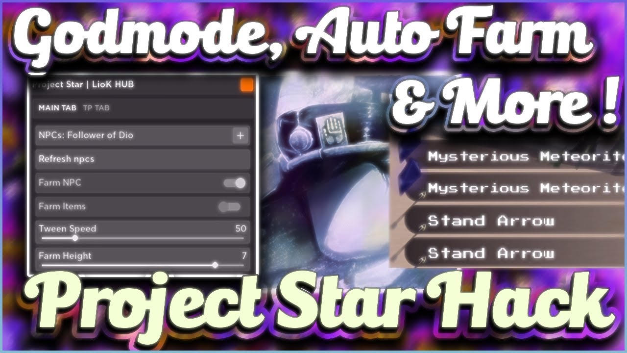 *OP* Project Star Script Script GUI | GODMODE, Auto Farm, Item Farm, Server Hop & More!! (PASTEBIN)