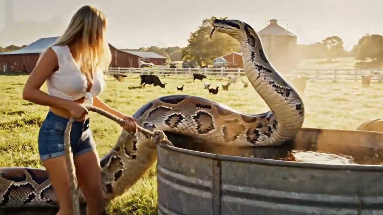 The Farm Falls Into Danger When a Giant Python Emerges—Her Courage Becomes Their Only Hope