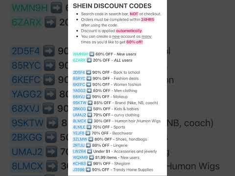 SHEIN codes 2025. Discount codes. #shein #sheindiscount #sheindiscountcodes #beingshanalee