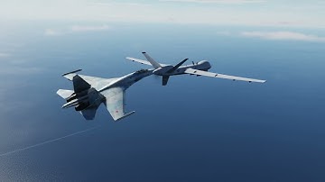 Russian Su-27 Bullying MQ-9 Reaper over Black Sea | DCS Recreation