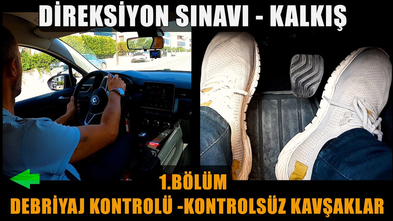 Direksiyon Sınavı - 1. Bölüm / İlk Hareket - Kontrolsüz Kavşaklar - Dur Levhası - Hız Vites İlişkisi