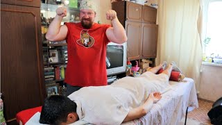 ASMR Powerful massage by armwrestler Viktor