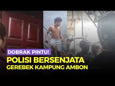 Polisi Bersenjata Dobrak Pintu Rumah, Obok-Obok Sarang Narkoba di Kampung Ambon