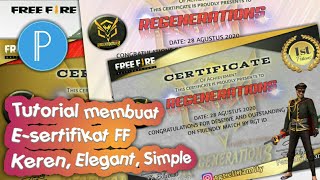 Cara buat E-sertifikat Free Fire simple Elegant Keren di Android | Fe Skynet