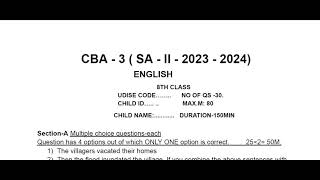 8th class English sa2 question paper 2023-24 || ap sa2 English question papers || ap 8th sa2 2024