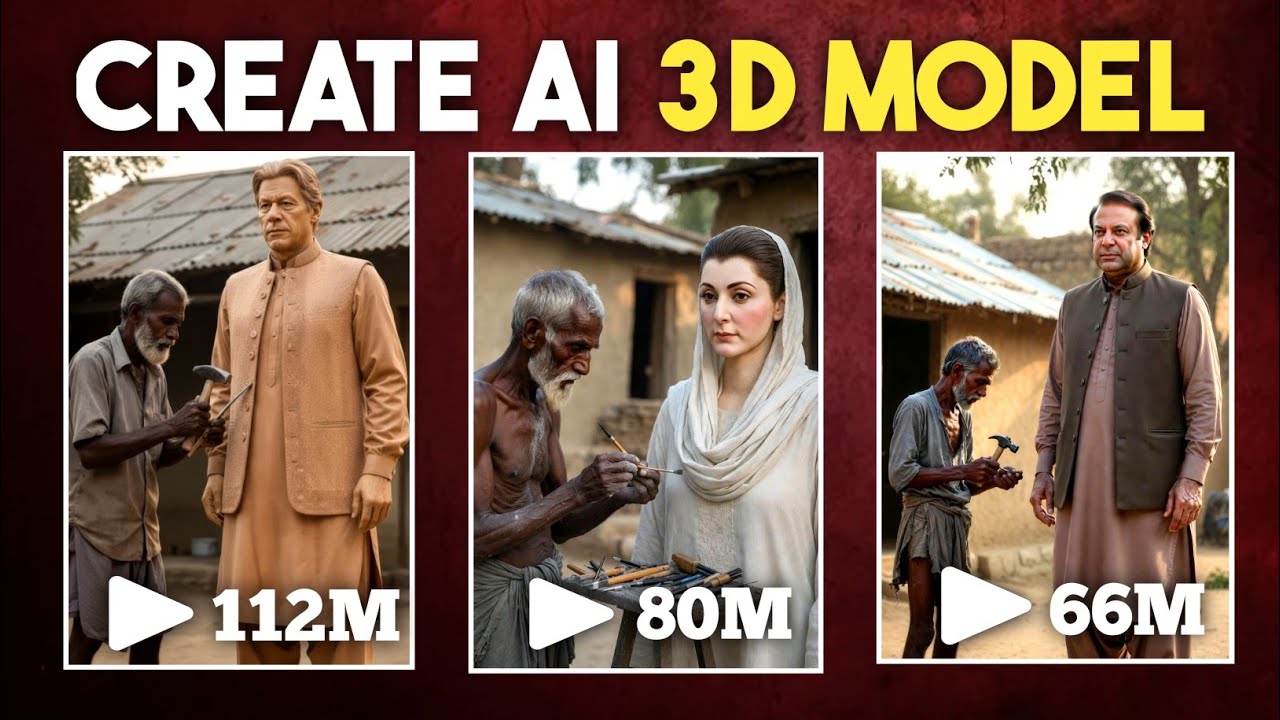 Ai 3d model video kaise banaye | Create ai model wooden statue videos free