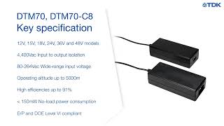 DTM70 70W Medical External Power Supplies Video