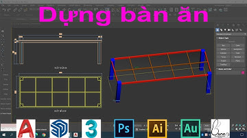 chuyển cad sang 3dmax | vẽ cái bàn 3dmax | bunnyht