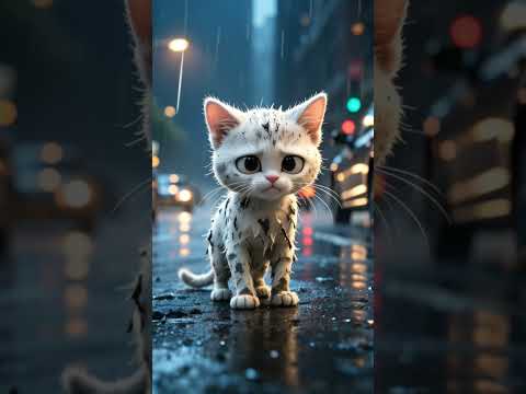 Part 1 The White Kitten In The Rain Pixar Style Emotional Short Film 8K Rain EmotionalShort Cat 