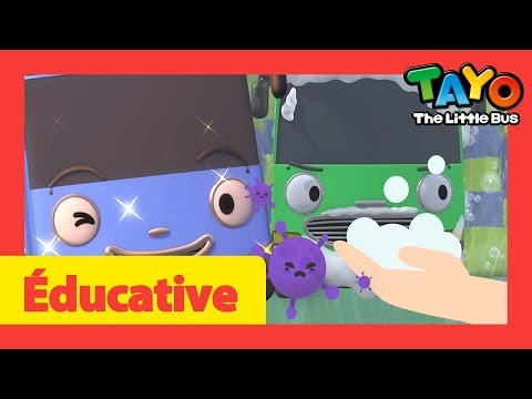 Lave Tes Mains et Battez le virus l Comptines pour Bébé l Apprends la propreté l Tayo le Petit Bus