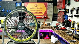Best Cordless Fan on the Market Ryobi Air Cannon 18 Fan Unboxing and Demo