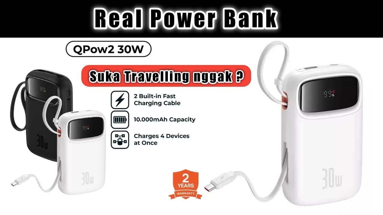 Asli ❗️ Power Bank Fast Charging Baseus Qpow 2 10000 mAh 30W Original Murah Terbaik