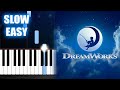 DreamWorks Animation Intro - SLOW EASY Piano Tutorial