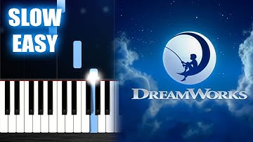 DreamWorks Animation Intro - SLOW EASY Piano Tutorial