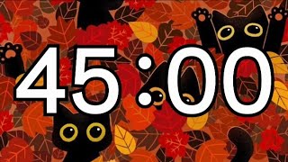 45 Minute Timer ⏰ | Peaceful Music for Studying, Yoga & Meditation | Countdown Timer 🌄