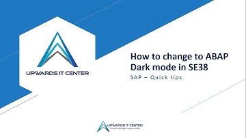 How to Change to ABAP Dark Mode in SE38