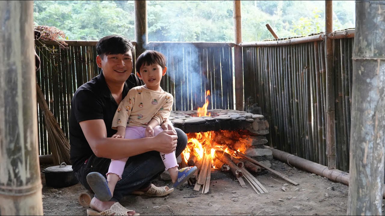 Single father builds stone stove, what is the first meal in the new house?