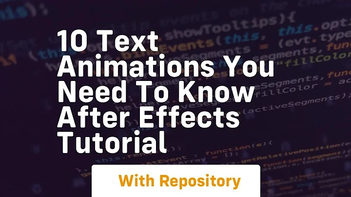 10 text animations you need to know after effects tutorial