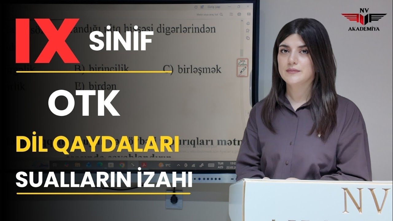 OTK 22 fevral / 9-cu sinif BURAXILIŞ imtahanı/ AZƏRBAYCAN DİLİ (qrammatika sualları)