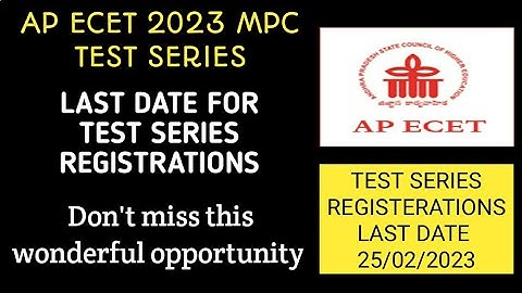 AP ECET 2023 MPC TEST SERIES REGISTERATIONS LAST DATE| IMPORTANT TIPS TO GET GOOD RANK IN AP ECET