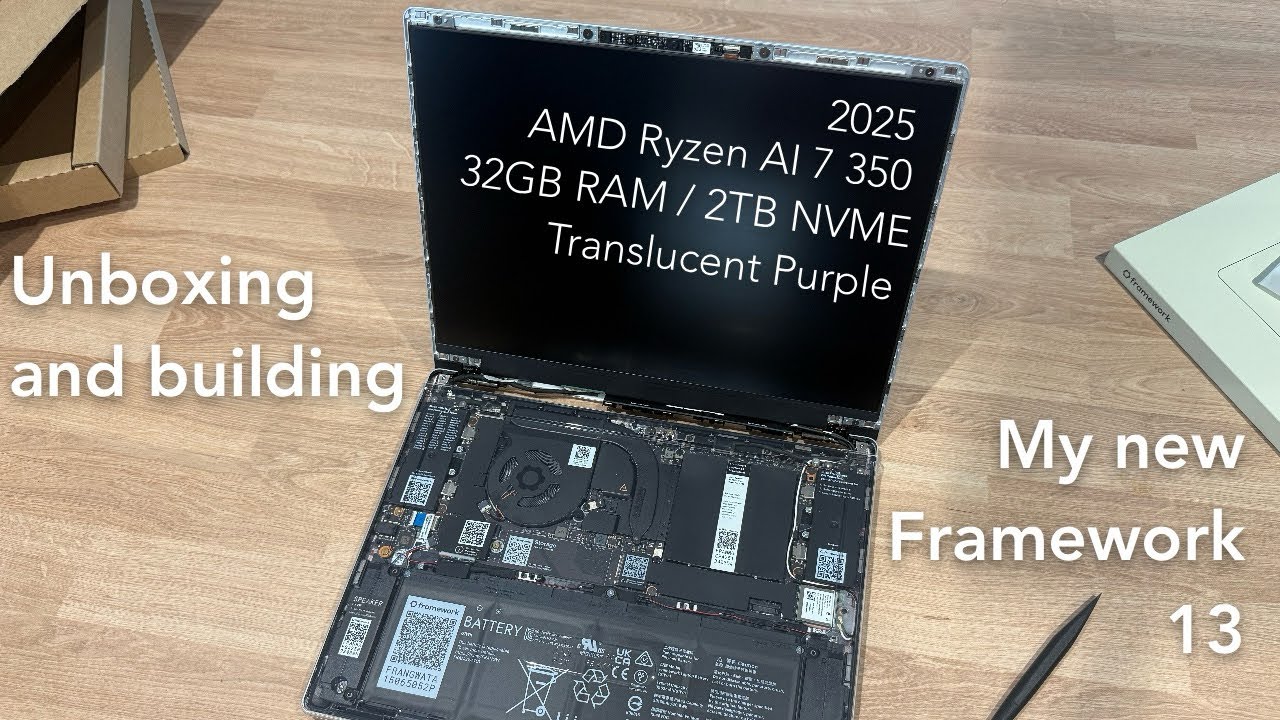 Framework 13 (2025) Ryzen 7 AI 350 Unboxing and building - YouTube