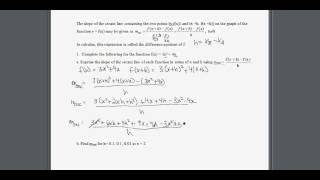 Precalculus Difference Quotient