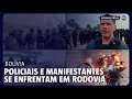 Policiais e manifestantes se enfrentam em desbloqueio viário na Bolívia