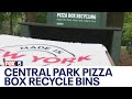 Central Park pizza box recycle bins