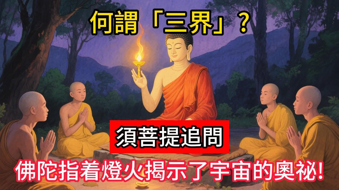 何謂「三界」？須菩提追問，佛陀指着燈火揭示了宇宙的奧祕！