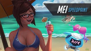Speedpaint Beach Party Mei Overwatch