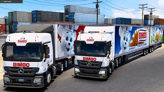 Convoy Entregando PAN BIMBO! Full Mercedes Benz Actros BIMBO por Baja California, México! ATS