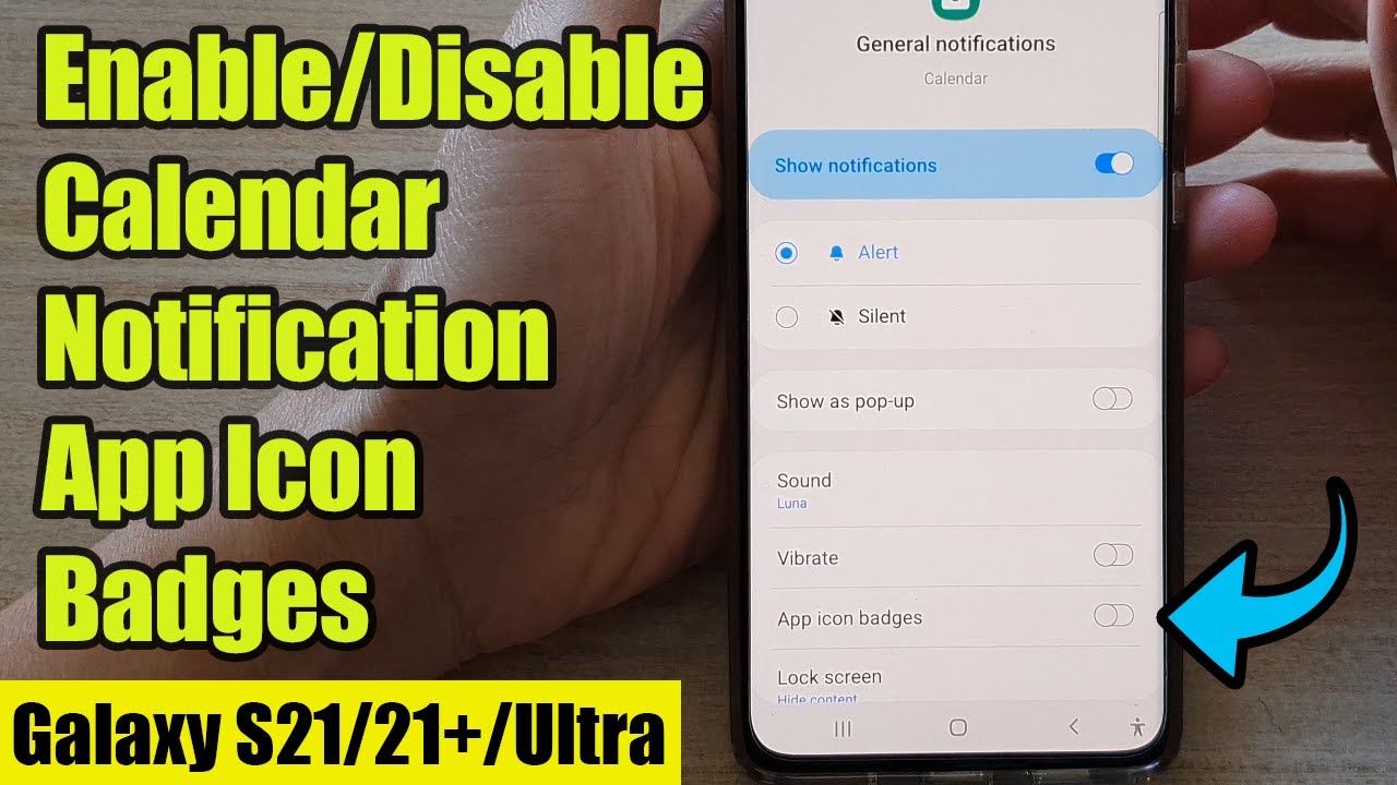 Galaxy S21/Ultra/Plus How to Enable/Disable Calendar Notification App