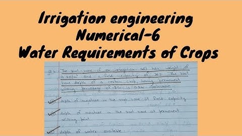 #6 Numerical on irrigation engineering || depth of moisture ||