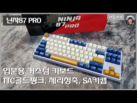 입문용 커스텀 키보드! 닌자87 PRO TTC골드핑크, 체리청축 SA키캡과의 조합은?