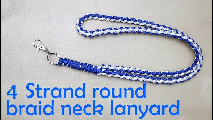 How to Make a Paracord Neck Lanyard 4 Strand Round Braid Key Chain